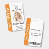 Modern Logo Template Mitarbeiter Foto Name Nurse I Ausweis (Front & Back)