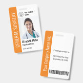 Modern Logo Template Mitarbeiter Foto Name Nurse I Ausweis (Front & Back)