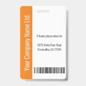 Modern Logo Template Mitarbeiter Foto Name Nurse I Ausweis (Back)