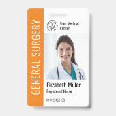 Modern Logo Template Mitarbeiter Foto Name Nurse I Ausweis (Front)