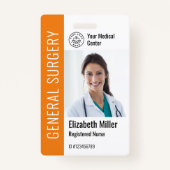 Modern Logo Template Mitarbeiter Foto Name Nurse I Ausweis (Vorderseite)