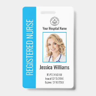 Modern Logo Template Mitarbeiter Foto Name Nurse I Ausweis