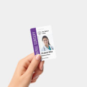 Modern Logo Template Mitarbeiter Foto Name Nurse I Ausweis (Handheld)