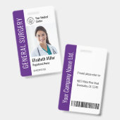 Modern Logo Template Mitarbeiter Foto Name Nurse I Ausweis (Front & Back)
