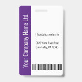 Modern Logo Template Mitarbeiter Foto Name Nurse I Ausweis (Back)