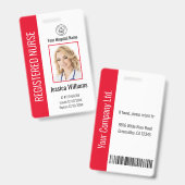 Modern Logo Template Mitarbeiter Foto Name Nurse I Ausweis (Front & Back)