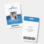 Modern Logo Template Mitarbeiter Foto Name Nurse I Ausweis (Front & Back)