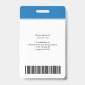 Modern Logo Template Mitarbeiter Foto Name Nurse I Ausweis (Back)