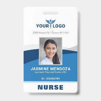 Modern Logo Template Mitarbeiter Foto Name Nurse I Ausweis