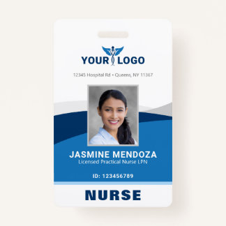 Modern Logo Template Mitarbeiter Foto Name Nurse I Ausweis