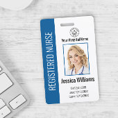 Modern Logo Template Mitarbeiter Foto Name Nurse I Ausweis