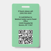 Modern Logo Template Mitarbeiter Foto Name Nurse I Ausweis (Rückseite)