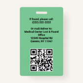 Modern Logo Template Mitarbeiter Foto Name Nurse I Ausweis (Rückseite)