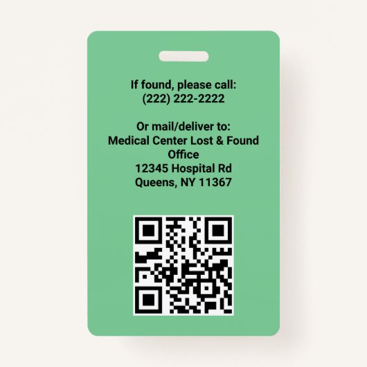 Modern Logo Template Mitarbeiter Foto Name Nurse I Ausweis (Rückseite)