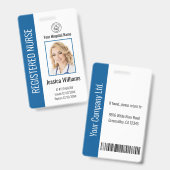 Modern Logo Template Mitarbeiter Foto Name Nurse I Ausweis (Front & Back)