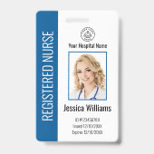 Modern Logo Template Mitarbeiter Foto Name Nurse I Ausweis (Front)