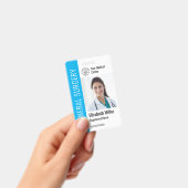Modern Logo Template Mitarbeiter Foto Name Nurse I Ausweis (Handheld)