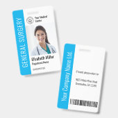 Modern Logo Template Mitarbeiter Foto Name Nurse I Ausweis (Front & Back)
