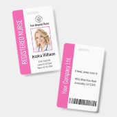 Modern Logo Template Mitarbeiter Foto Name Nurse I Ausweis (Front & Back)