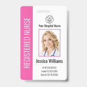 Modern Logo Template Mitarbeiter Foto Name Nurse I Ausweis (Front)