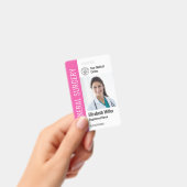 Modern Logo Template Mitarbeiter Foto Name Nurse I Ausweis (Handheld)