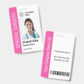 Modern Logo Template Mitarbeiter Foto Name Nurse I Ausweis (Front & Back)
