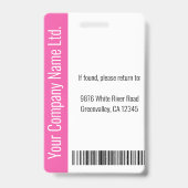 Modern Logo Template Mitarbeiter Foto Name Nurse I Ausweis (Back)