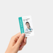 Modern Logo Template Mitarbeiter Foto Name Nurse I Ausweis (Handheld)