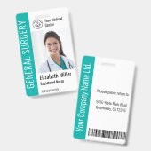 Modern Logo Template Mitarbeiter Foto Name Nurse I Ausweis (Front & Back)