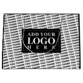 Modern Logo Vielen Dank, Schwarz-Weiß-Geschenktasc Große Geschenktüte (Vorderseite)