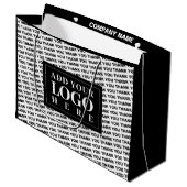 Modern Logo Vielen Dank, Schwarz-Weiß-Geschenktasc Große Geschenktüte (Vorderseite Schrägansicht)