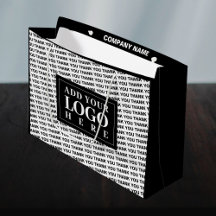 Modern Logo Vielen Dank, Schwarz-Weiß-Geschenktasc