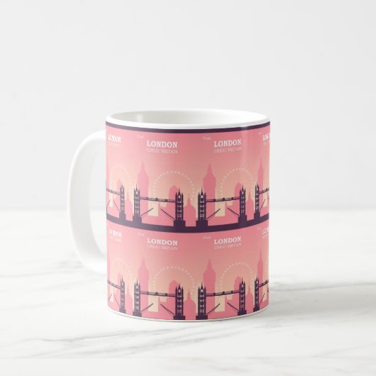 Modern London Skyline Art Kaffeetasse (Vorderseite Links)