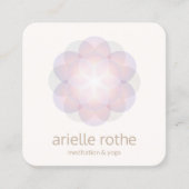 Modern Lotus Blume Mandalal Yoga Lehrer Quadratische Visitenkarte (Vorderseite)