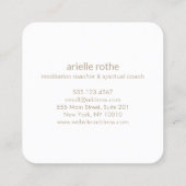 Modern Lotus Blume Mandalal Yoga Lehrer Quadratische Visitenkarte (Rückseite)