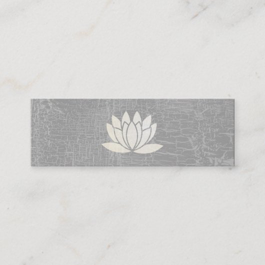 Modern Lotus Blume Marbled Gray Mini Visitenkarte (Vorderseite)