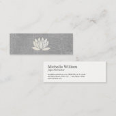 Modern Lotus Blume Marbled Gray Mini Visitenkarte (Vorne/Hinten)