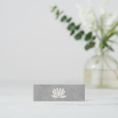 Modern Lotus Blume Marbled Gray Mini Visitenkarte (Stehend Vorderseite)