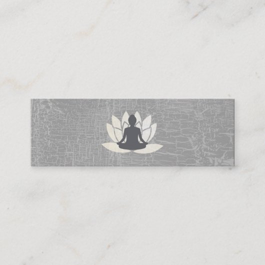 Modern Lotus Blume Marbled Gray Mini Visitenkarte (Vorderseite)