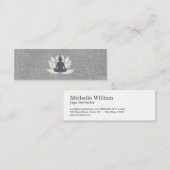 Modern Lotus Blume Marbled Gray Mini Visitenkarte (Vorne/Hinten)