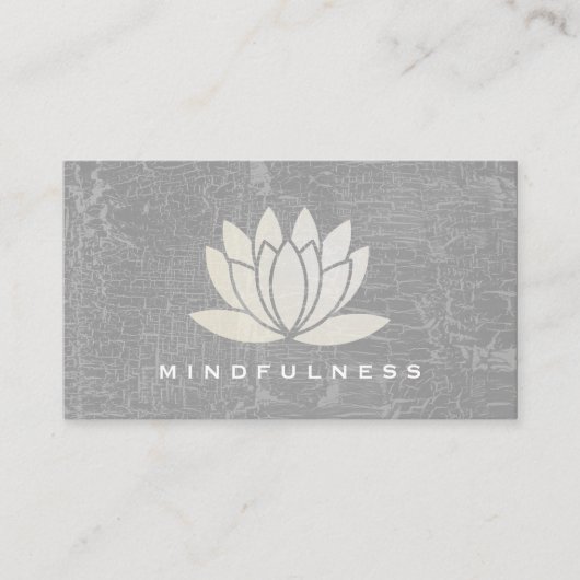 Modern Lotus Blume Marbled Gray Visitenkarte (Vorderseite)
