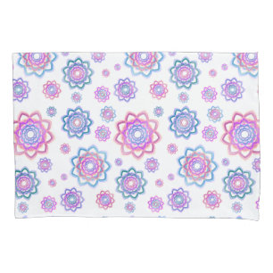 Modern Lotus Blume Muster Pink Pastellgrün Kissenbezug
