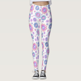 Modern Lotus Blume Pink Pastellgrün Leggings