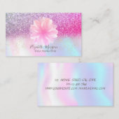 Modern Lotus Glitzer Confetti Holographic Visitenkarte (Vorne/Hinten)