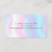 Modern Lotus Glitzer Confetti Holographic Visitenkarte (Rückseite)