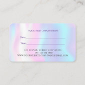 Modern Lotus Holographic iridescent Ernennung Terminkarte (Rückseite)