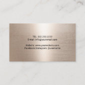 Modern Lotus Logo Elegante Rose Gold Glitzer Visitenkarte (Rückseite)