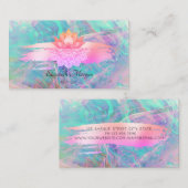 Modern Lotus Mandala Brush Stroke Opal Business Visitenkarte (Vorne/Hinten)
