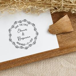 Modern Lotus Save the Date Wedding Gummistempel