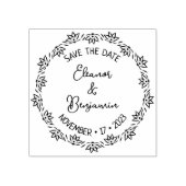 Modern Lotus Save the Date Wedding Gummistempel (Prägung)